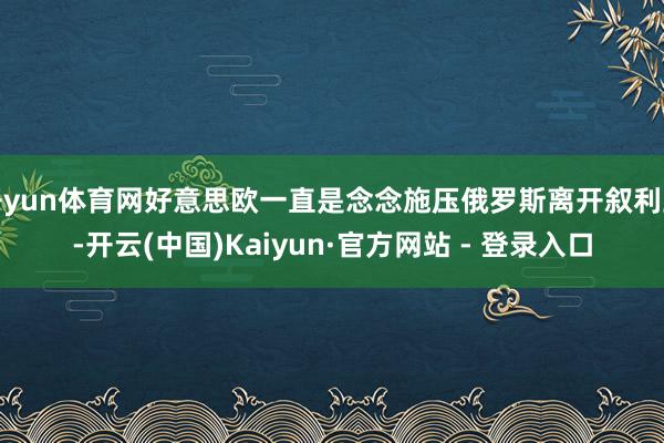 开yun体育网好意思欧一直是念念施压俄罗斯离开叙利亚-开云(中国)Kaiyun·官方网站 - 登录入口